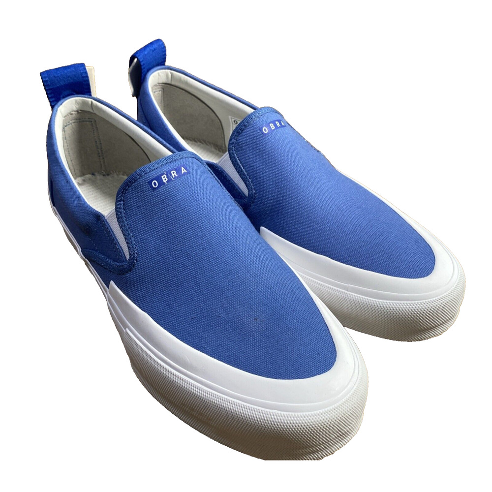 NEW Obra 240 Canvas low wrap Blue Sneakers Men's 9.5 slip-on low top shoes